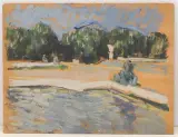 Bassin im Park von Versailles by Martha Stettler, oil, sold Mar 2023