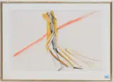 Figurenfächer by Schang Hutter, 1983, watercolor, sold Mar 2023