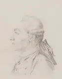 Portrait eines Herrn, mit Allonge-Perücke, im Profil nach Links by Johann Heinrich Lips, pencil, offered Dec 2022