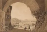 Ansicht von Bregenz mit dem Gebhardsberg im Hintergrund by Johann Jakob Wetzel, watercolor, sold Dec 2022