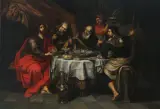 Umkreis Abendmahl in Emmaus by Willem van Herp, oil on canvas, sold Dec 2022
