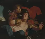 Rinaldo und Armida by Giovanni Battista Lorenzi, 1771, oil on canvas, sold Dec 2022