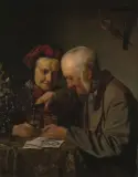 Die gute Nachricht by Siegmund Dux, oil on canvas, offered Dec 2022