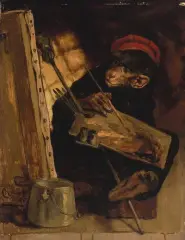 Aller Anfang ist schwer by Charles Verlat, 1871, oil on panel, sold Dec 2022