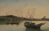 Seelandschaft mit Fischer by Joseph Lépine, oil on panel, sold Dec 2022