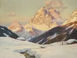 Winterabend an den drei Zinnen by Erwin Kettemann, oil on canvas, sold Dec 2022