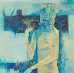 Toga by J. Sultan Ali, 1965, oil on canvas, sold Dec 2022
