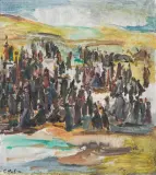 Markt von Assuan by Tahia Halim, oil on canvas, sold Dec 2022