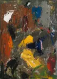 Ohne Titel by Jinshi Zhu, 1982, oil on board, offered Dec 2022