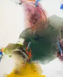 Ohne Titel by Kim En Joong, 1992, oil on board, sold Dec 2022