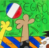 Euro 06 by Romero Britto, acrylic, offered Dec 2022