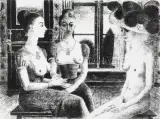 La Fenêtre by Paul Delvaux, 1971, lithograph, sold Dec 2022