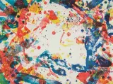 Paper Weight by Sam Francis, 1971, color lithograph, sold Dec 2022