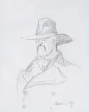 Männerfigur by Enrico Marini, 1997, pencil, offered Dec 2022