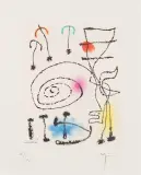La mesure du temps by Joan Miró, 1960, color aquatint, sold Dec 2022
