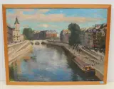 Paris, Blick auf den Pont Saint-Michel by József Breznay, 1957, oil on canvas, offered Dec 2022