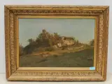 Landschaft by Pierre Emmanuel Eugène Damoye, oil on canvas, sold Dec 2022