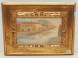 Naviglio im alten Mailand by Arturo Ferrari, oil on board, sold Dec 2022