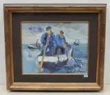 La relevée du filet by Roland Lefranc, 1975, oil on canvas, sold Dec 2022