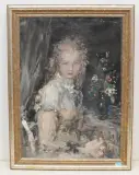 Sitzendes Mädchen by Aurel Naray, oil on canvas, offered Dec 2022