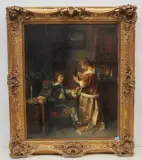 Die Musikstunde by Georg Papperitz, 1880, oil on panel, sold Dec 2022