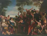 Die Töchter des Priesters von Midian am Brunnen by Norditalien, 2.Hälfte 17.Jh., oil on canvas, sold Dec 2022
