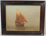 Fischerboot by Hermann Petzet, 1919, oil on board, sold Dec 2022