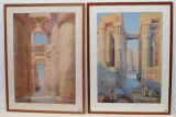 Tempelhallen in Luxor by Tony Binder, 1929, watercolor, sold Dec 2022