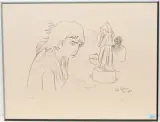 Les voleurs d'enfants by Jean Cocteau, 1956, lithograph, sold Dec 2022