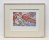 Weiblicher Akt und Paradiesvogel by Wolfgang Hutter, 1989, etching, sold Dec 2022