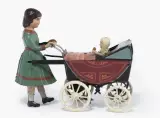 Deutschland, um 1920 by Mädchen mit Kinderwagen Adolf Hahn, lithograph, offered Dec 2022