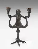 Werkstatt des Severo Calzetta da Ravenna oder seines Sohnes Niccolò Calzetta, Ravenna, 16.Jh by Kerzenleuchter in Form einer Nereide, bronze, offered Dec 2022