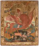 Russisch, um 1800 by Hl. Michael als Heerführer, tempera, sold Dec 2022