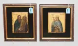 Russisch, 19.Jh by Lot: 2 kleine Heiligenikonen, tempera, offered Dec 2022