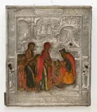 Russisch, 18./19.Jh by Tempelgang der Maria mit Basma, tempera, sold Dec 2022