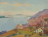 Blick auf den Bielersee, 1913 by Ernst Geiger, oil on canvas, sold Dec 2022