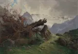 Fond du Val de Nendaz", 1900 by Édouard Jeanmaire, oil on canvas, sold Dec 2022