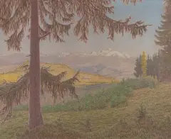 Mont Blanc au gros Sapin by Alexandre Perrier, oil on canvas, sold Dec 2022