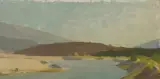 Le Rhône - Bois de Finges by Gérard de Palézieux, oil, sold Dec 2022