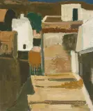Les vieux Murs", 1978 by Georges Borgeaud, oil on canvas, sold Dec 2022