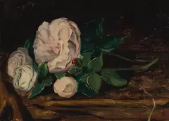 Weisse Rosen by André Evard, oil on board, sold Dec 2022