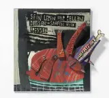 Sein Leben war bellen beissen - saufen und fressen... by Lorenz Spring, 1994, acrylic, sold Dec 2022