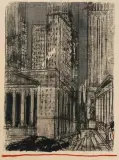 Wall-Street by Varlin, color lithograph, sold Dec 2022
