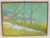 Bachlandschaft oberhalb Wiedlisbach by Ernst Alfred Bohner, oil on board, sold Dec 2022