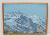 Gebirgslandschaft by Ernst Alfred Bohner, oil on board, offered Dec 2022