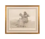 Mending the Tears by Winslow Homer, 1888, etching on paper, sold Jun 2023