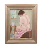 Bather by Abraham Walkowitz, oil on canvas board, sold Jun 2023