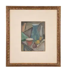 Still Life with Onion and Two Lemons by Max Weber, 1910, watercolor on paper, sold Jun 2023