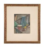 Still Life with Onion and Two Lemons by Max Weber, 1910, watercolor on paper, sold Jun 2023