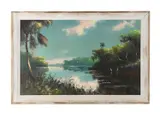 Highwaymen landscape painting by Harold Newton, oil on canvas board, sold Jun 2023